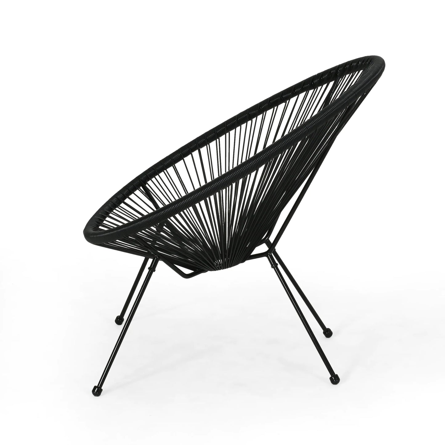 Anson Outdoor Steel Chairs W/ Hammock Rattan Seating (Set of 2) by