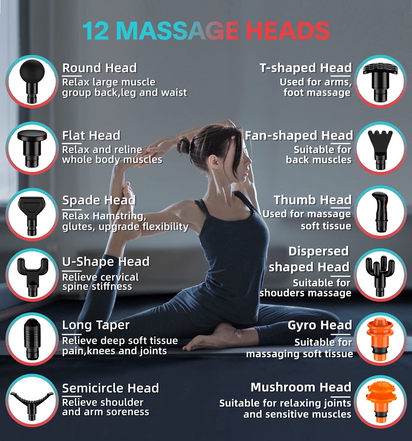 Massage Gun Deep Tissue Percussion Muscle Massage Gun for Athletes,Super Quiet Portable Electric Sport Massager,Handheld Deep Tissue Massager of Y8 Pro Max.(Carbon)