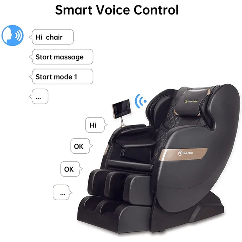 Faux Leather Heated Full Body Massage Chair with Dual-Core S Track