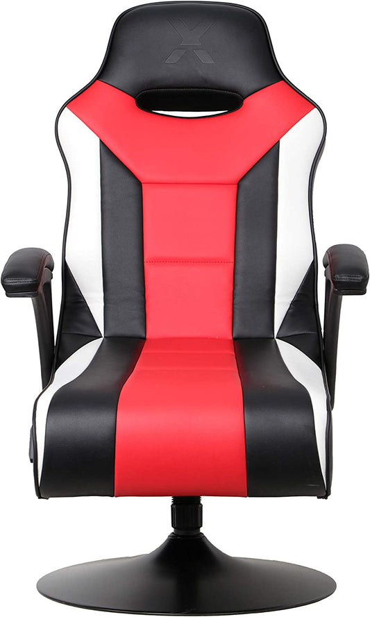 Falcon Pedestal PC Office Gaming Chair, 32" X 25" X 42", Black/Red
