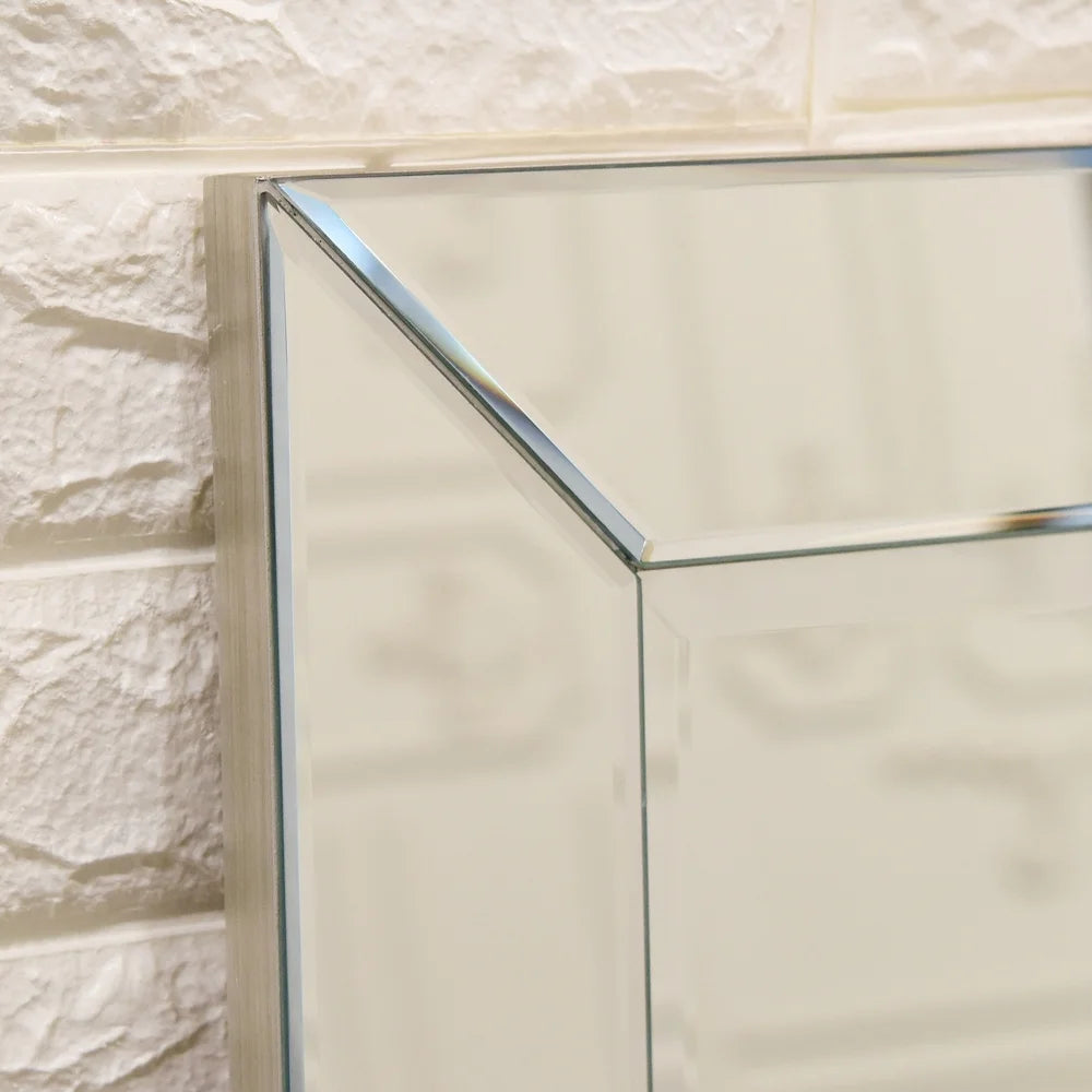 Beveled Rectangular Bathroom or Bedroom Wall Mirror