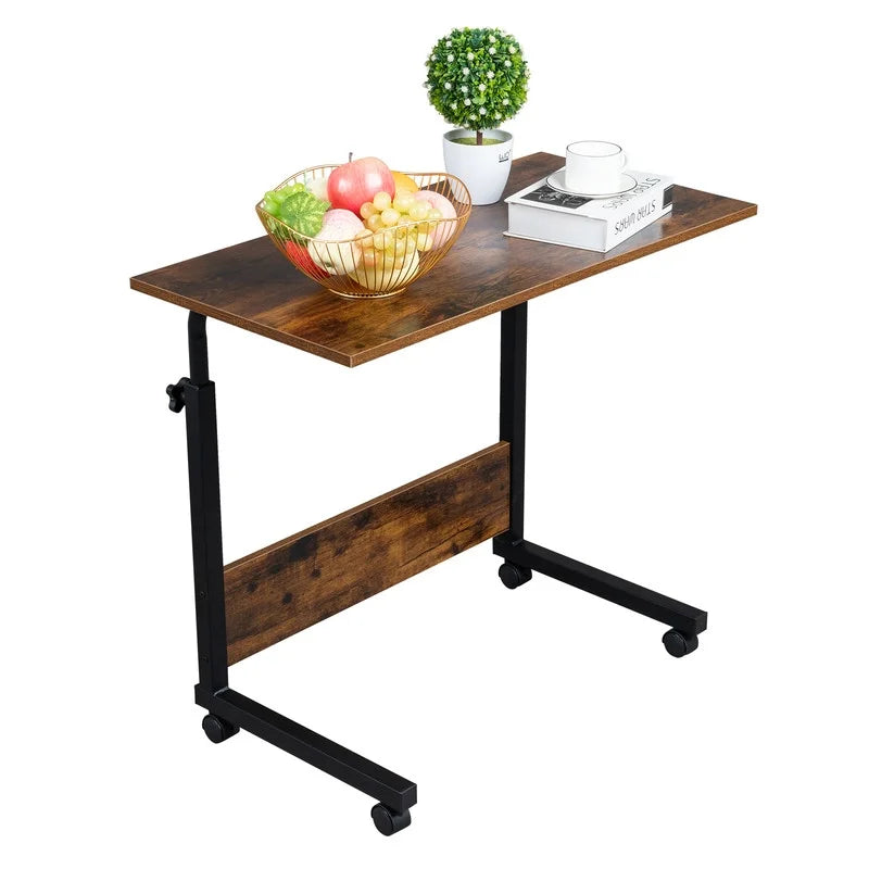 Height Adjustable Chipboard & Steel Side Table with Baffle