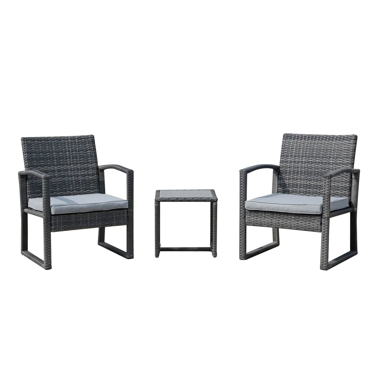3-Pc. Outdoor Cushioned Wicker Chat Set