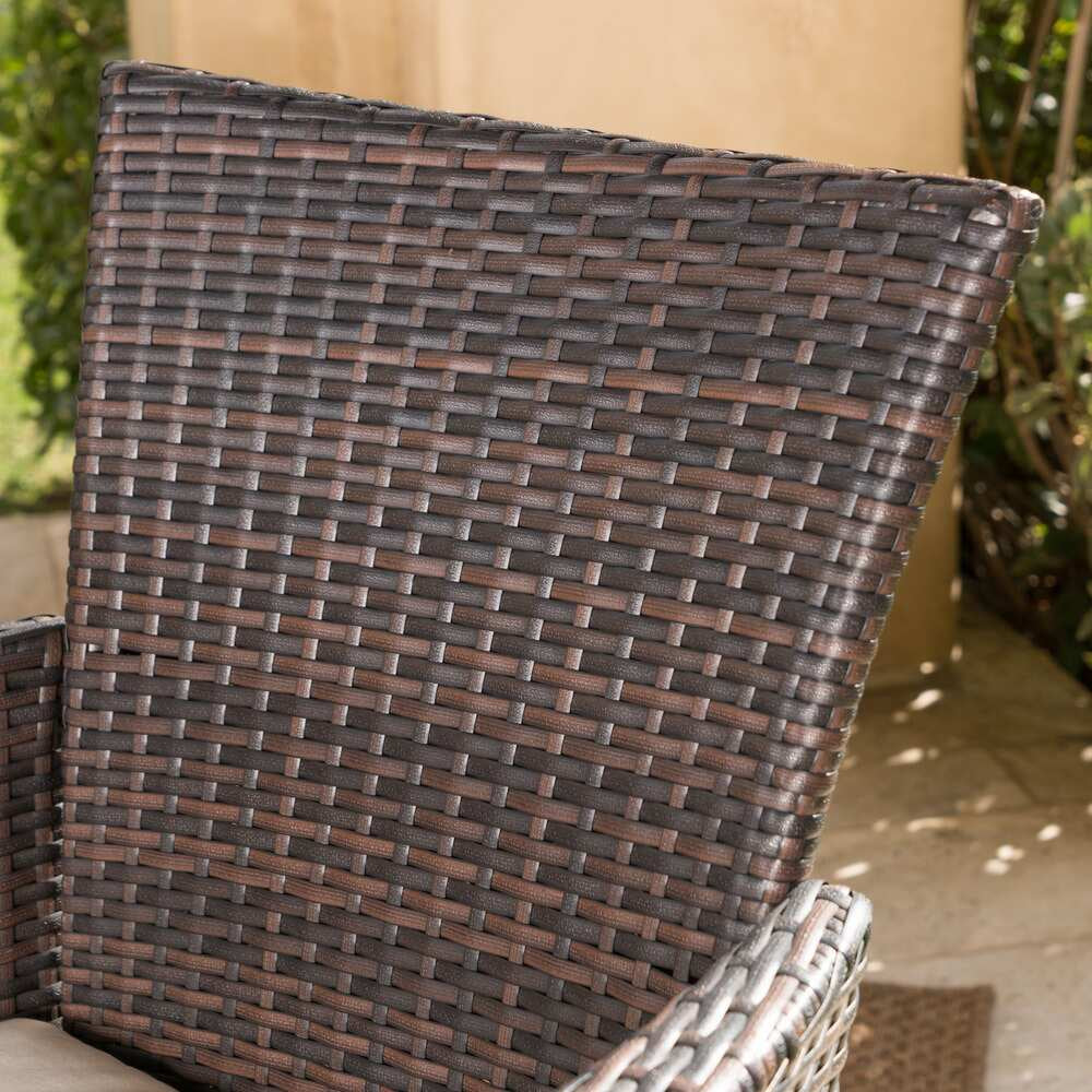Linden Outdoor 6 Piece Rustic Iron and Acacia Wood Dining Set by