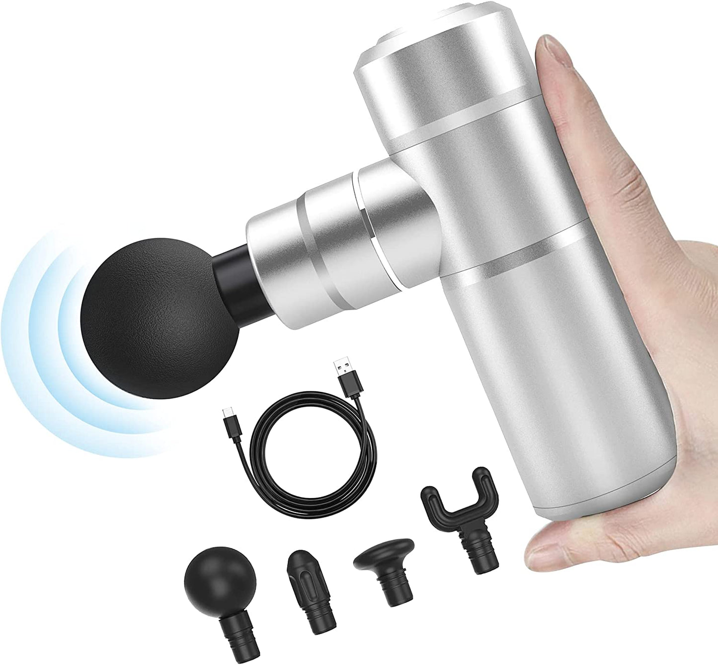Mini Massage Gun, Deep Tissue Massager Gun,Usb Charging,Lightweight Portable Percussion Muscle Gun for Athletes,Gifts for Men,Women,Super Quiet Body Massage Gun for Neck,Back,Arm,Leg