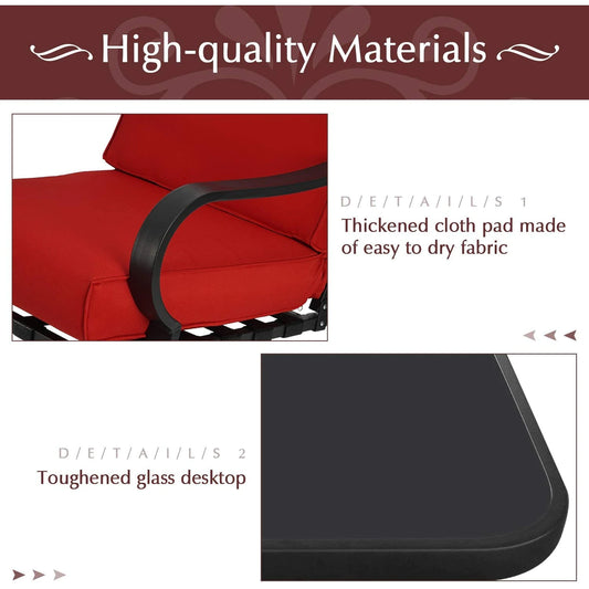 Metal Outdoor 3-Piece Rocking Bistro Set