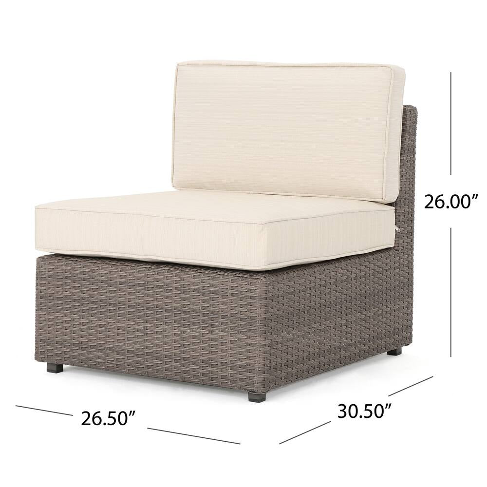 Santa Cruz Outdoor 8-Piece Wicker Sofa Set with Water Resistant Cushions by