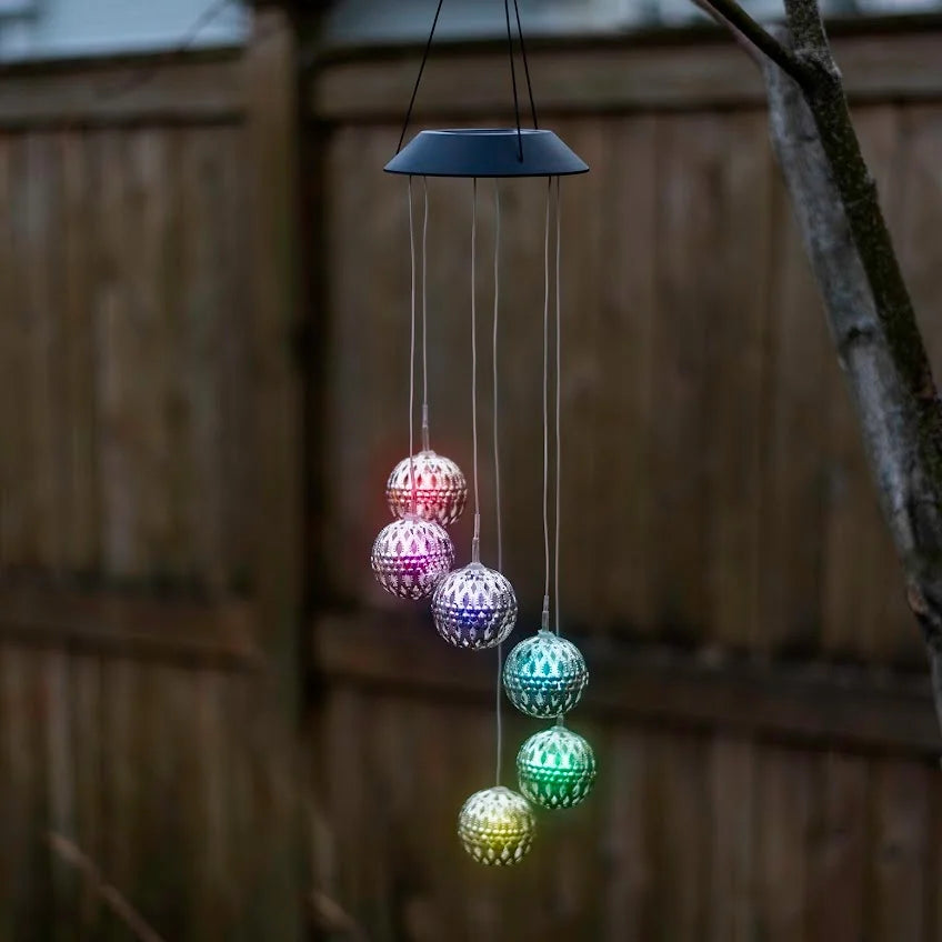 Solar Metal Orb Wind Chime Mobile - Metal Orb
