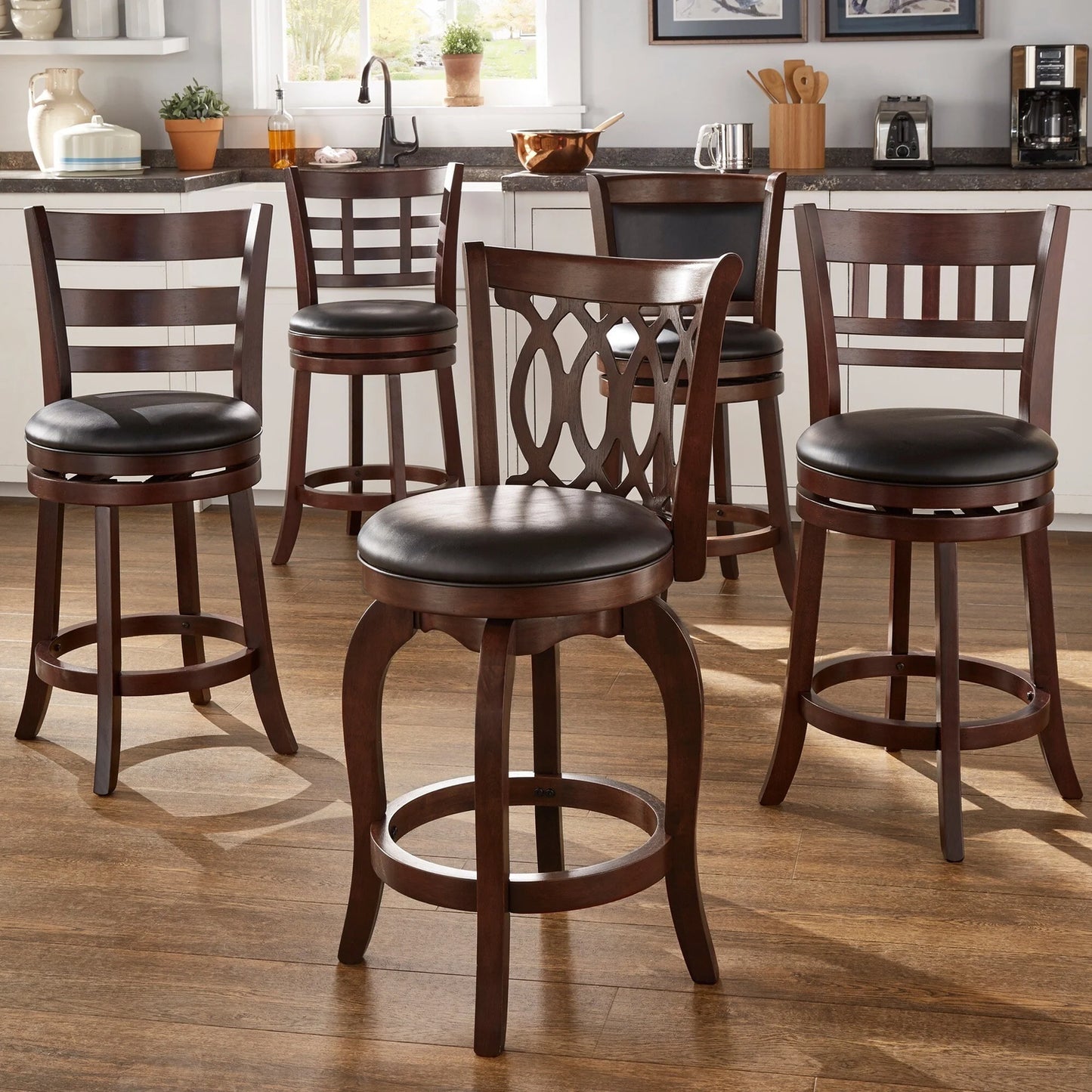 Verona Swivel High Back Counter Height Stool by Classic