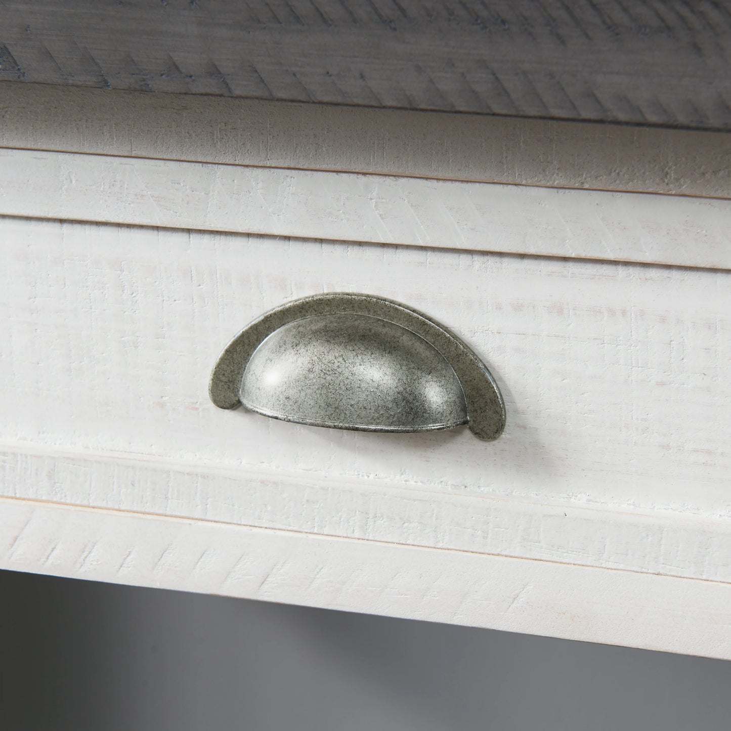 Standing option Lift-Top Desk with Fingerprint Lock White Stain and Grey