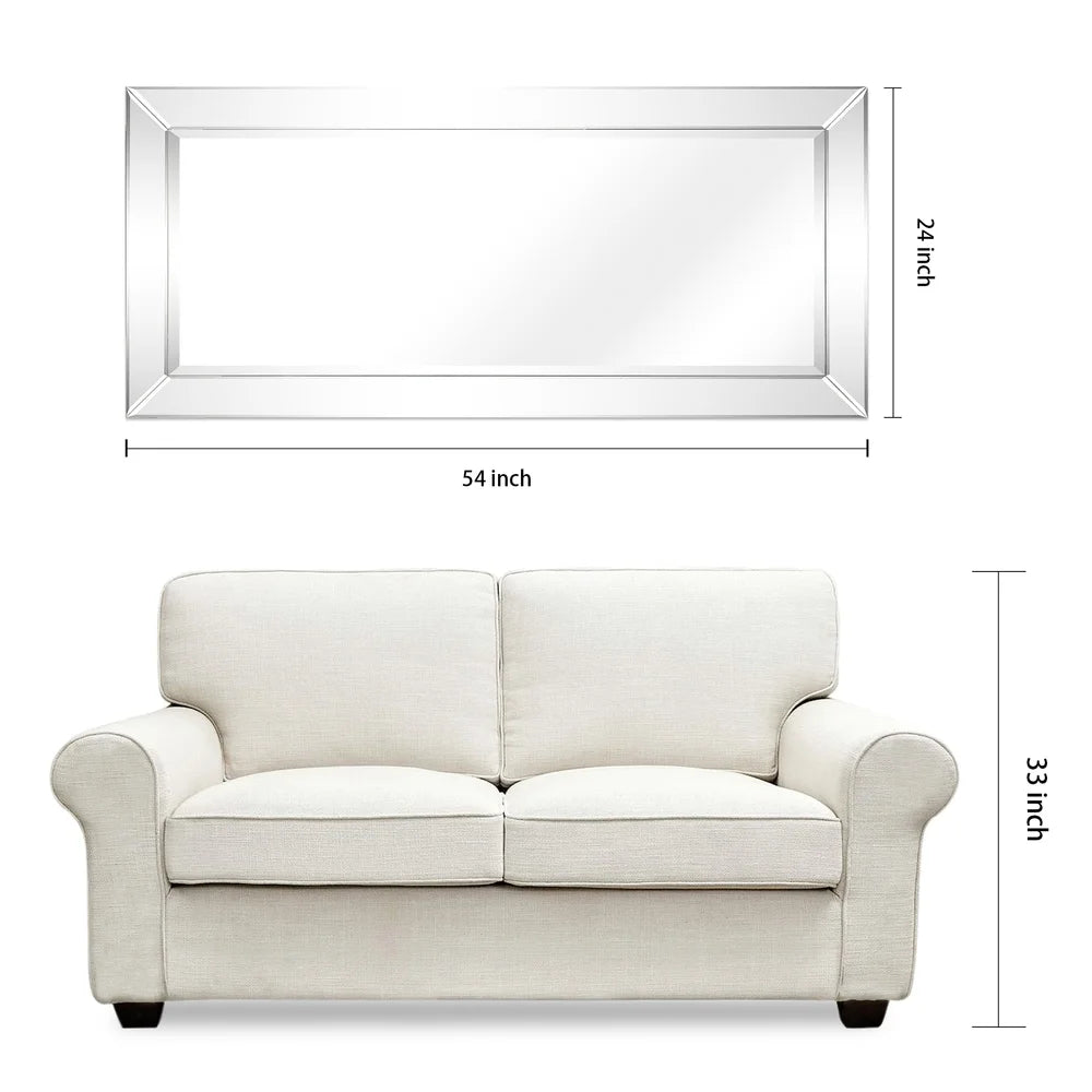 Beveled Rectangular Bathroom or Bedroom Wall Mirror