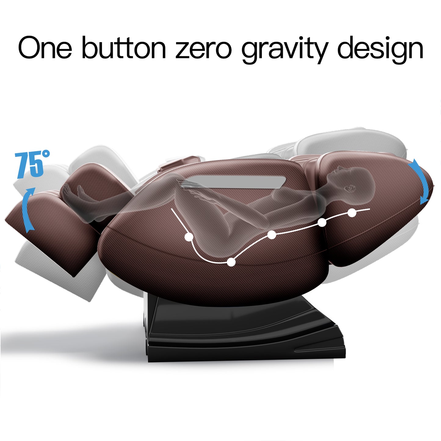 Massage Chair, Full Body Recliner with Zero Gravity Chair, Air Pressure, Bluetooth, Heat and Foot Roller Included, Brown