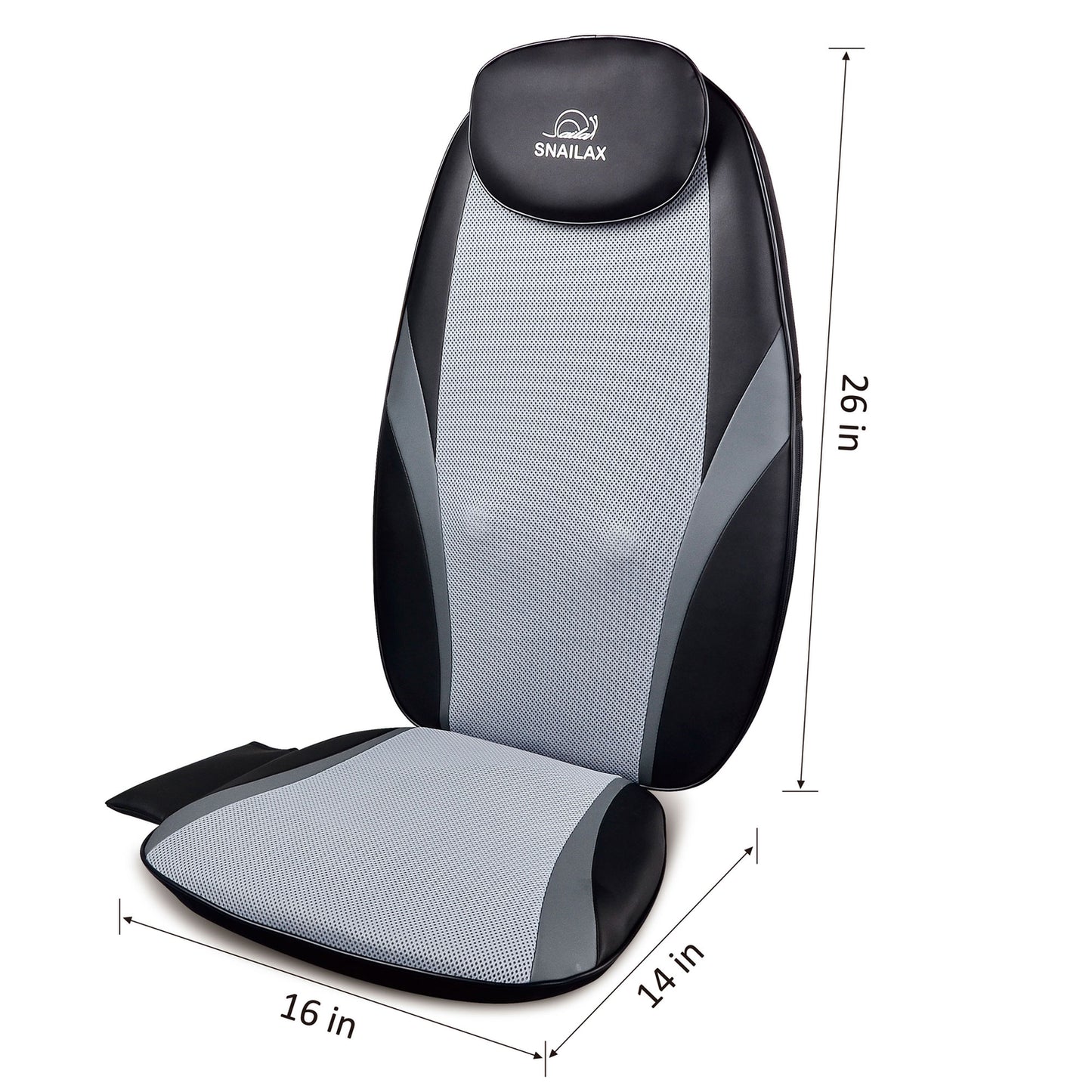 Shiatsu Back Massager with Heat, Massage Chair Pad, Massage Cushion with Gel Kneading Nodes for Back Pain, Vibration Seating Massager, Gift for Men and Women, Home Office Chair Use Black