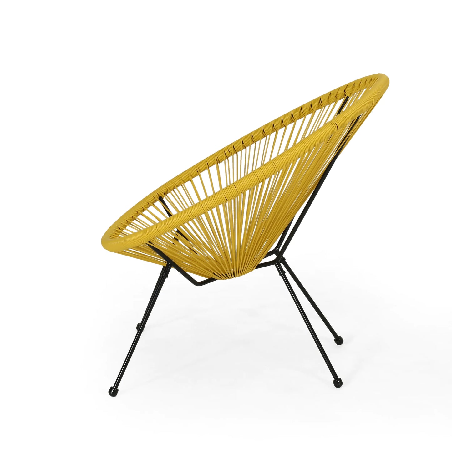 Anson Outdoor Steel Chairs W/ Hammock Rattan Seating (Set of 2) by