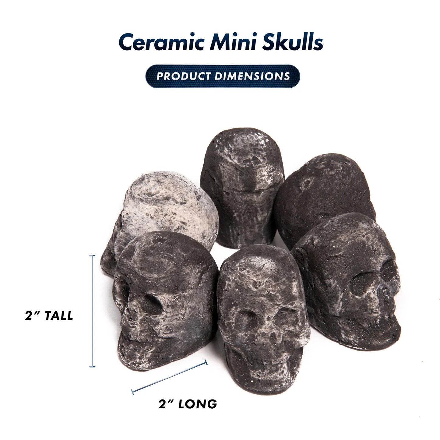 Ceramic Fire Pit Decor | Fire Pit Skulls and Bones | Halloween Pumpkin | for Fire Pits and Fireplaces | Spooky and Scary Decor