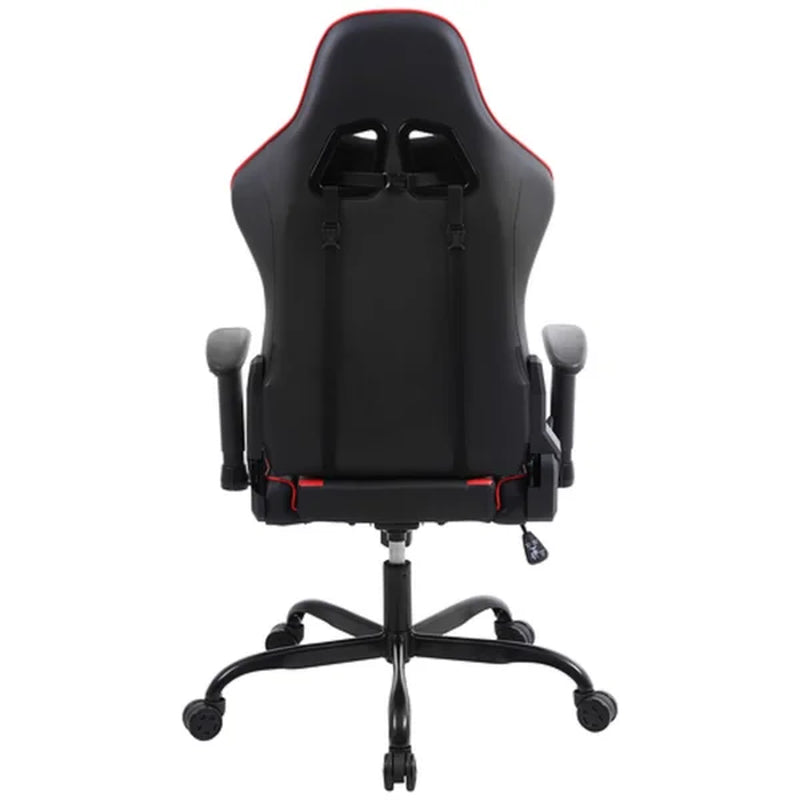 Red Foam Gaming Computer Chair with Hydraulic Seat Adjustment, 360-Degree Spin, Rolling Caster Wheels