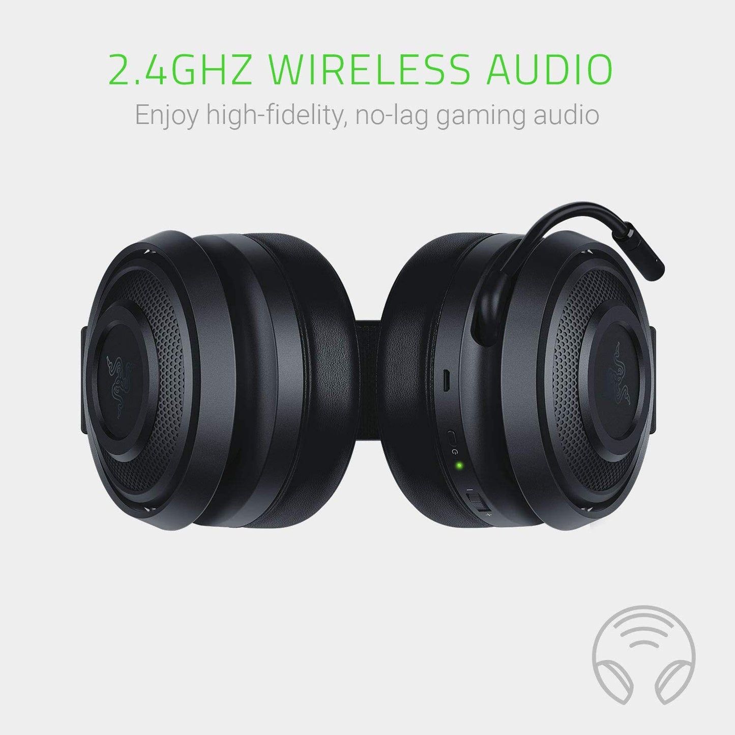 Nari Essential Wireless 7.1 Surround Sound Gaming Headset: THX Spatial Audio - Auto-Adjust Headband & Swivel Cups - Auto-Adjust - Flip Mic - for PC, PS4, PS5 Only - Black