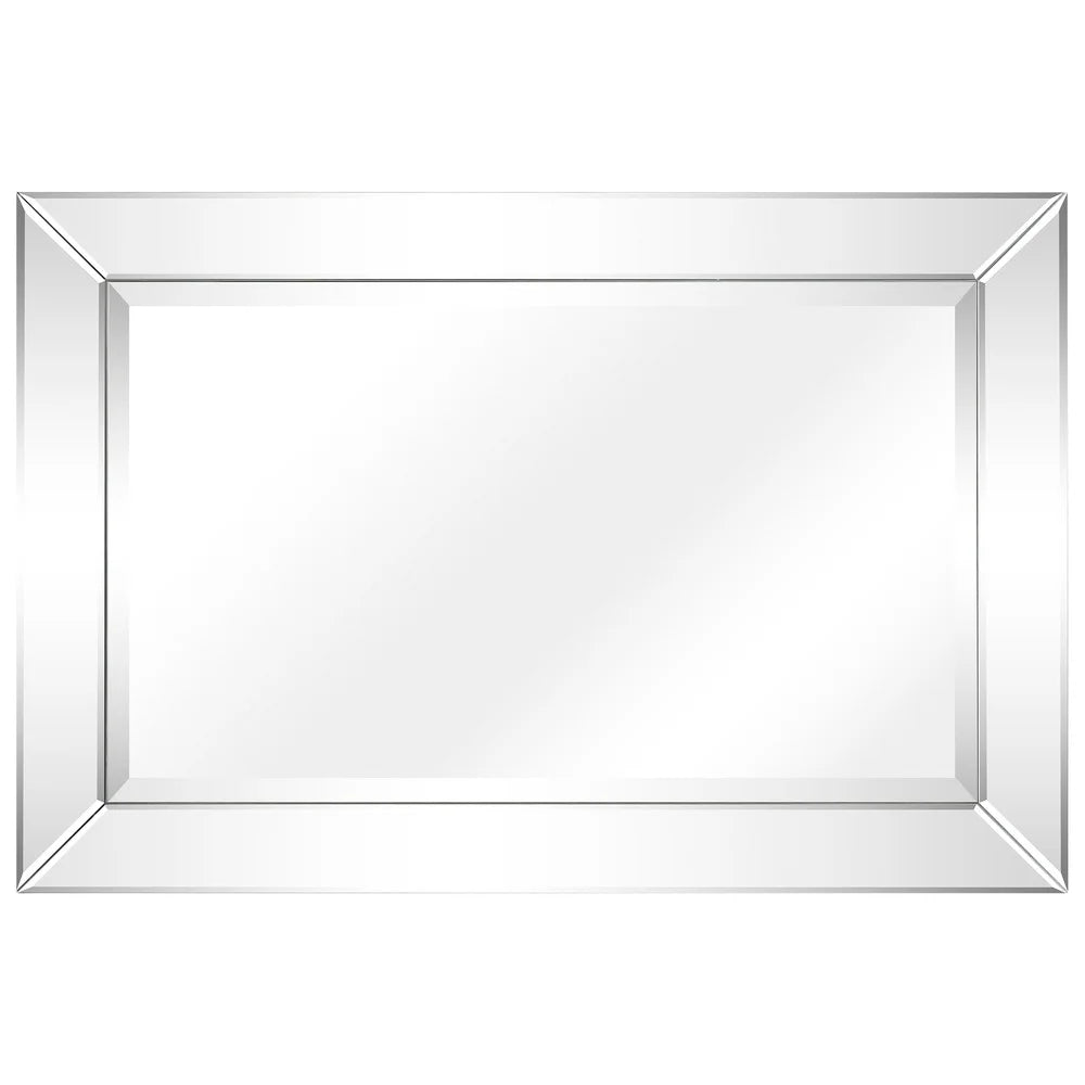 Beveled Rectangular Bathroom or Bedroom Wall Mirror
