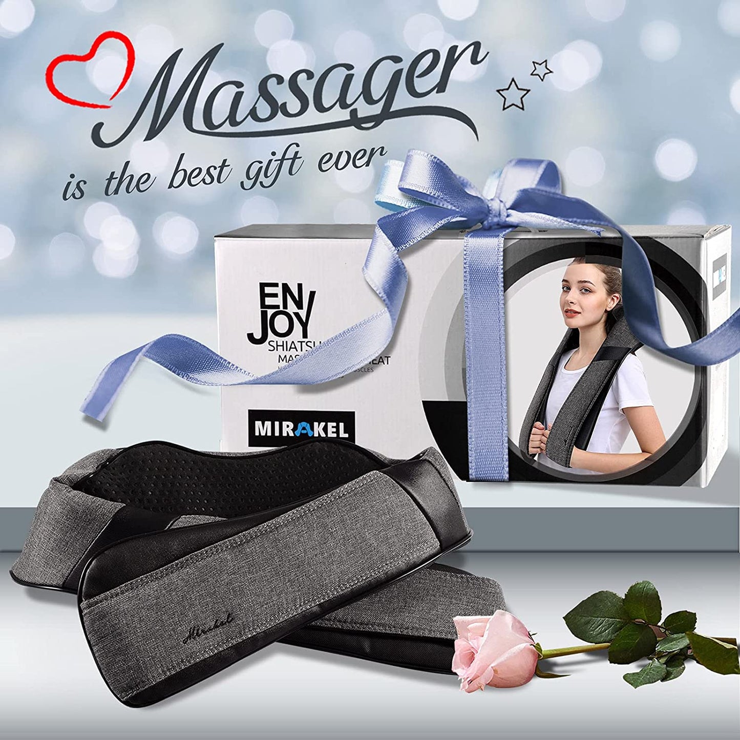 Back Massager Neck Massager with Heat, Neck and Back Massager, Shiatsu Shoulder Massager Gifts for Neck, Back, Muscle Pain Relief, Presents Idea for Thanksgiving, Christmas, Fathers Day, Mothers Day