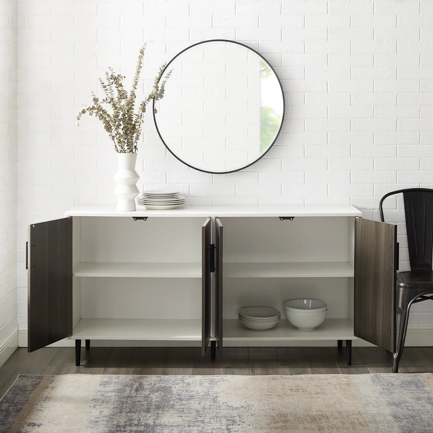 MiddleCass 58-Inch Mid-Century Modern 4-Door Buffet