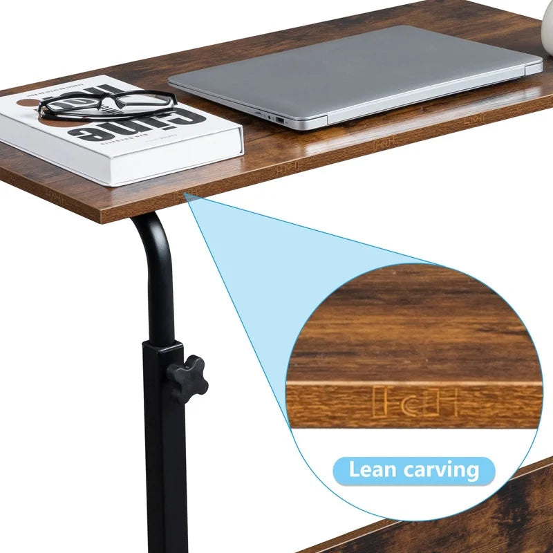 Height Adjustable Chipboard & Steel Side Table with Baffle