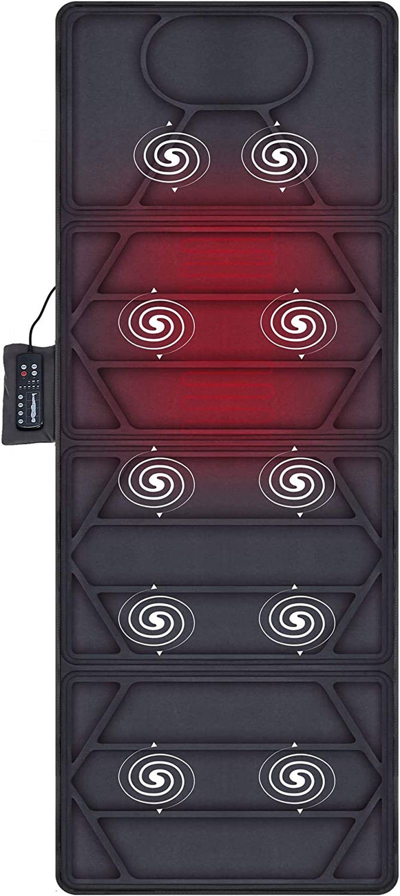 Massage Mat, Full Body Massage Pad with 10 Vibration Motors and 4 Therapy Heating Pad, Vibration Pad for Back, Waist, Legs Pain Relief,Gifts