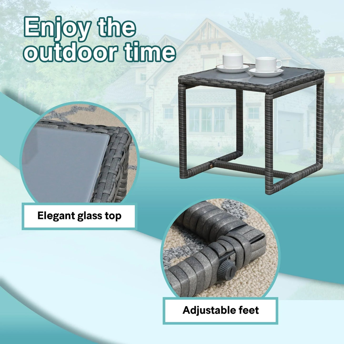 3-Pc. Outdoor Cushioned Wicker Chat Set