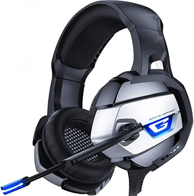 Gaming Headset with Microphone, Gaming Headphones Stereo 7.1 Surround Sound PS4 Headset 50Mm Drivers, 3.5Mm Audio Jack over Ear Headphones Wired for PC Switch Playstation Xbox PS5 Laptop