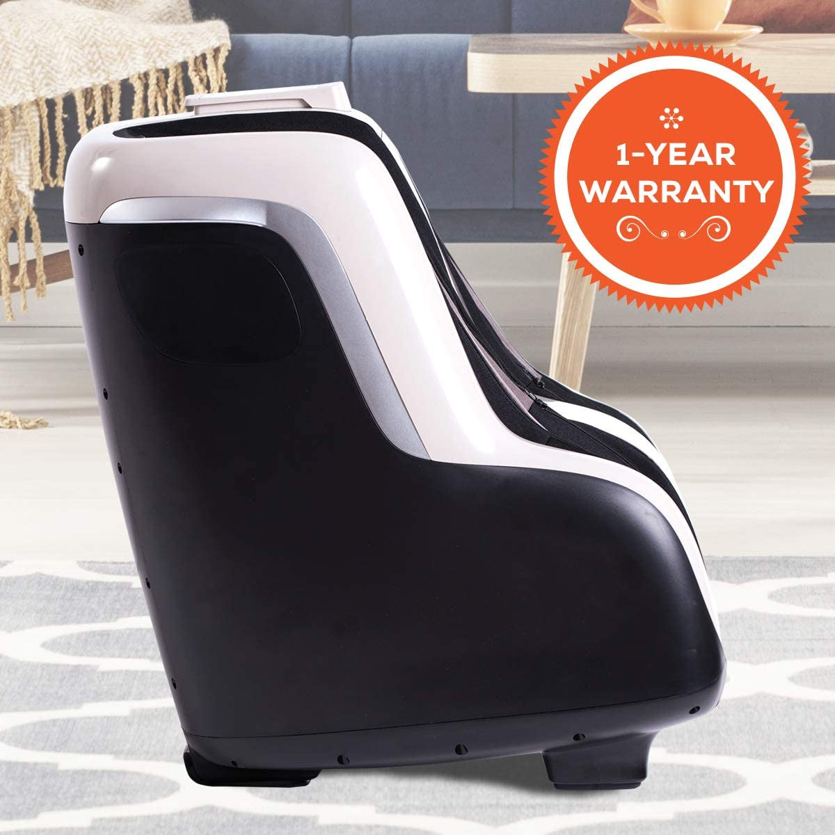 Reflex SOL Foot & Calf Massager W/ Heat - Plantar Fasciitis Relief + Circulation + Shiatsu Deep Kneading + Vibrating for Stress + Compression - Adjustable for Women and Men up to Size 12