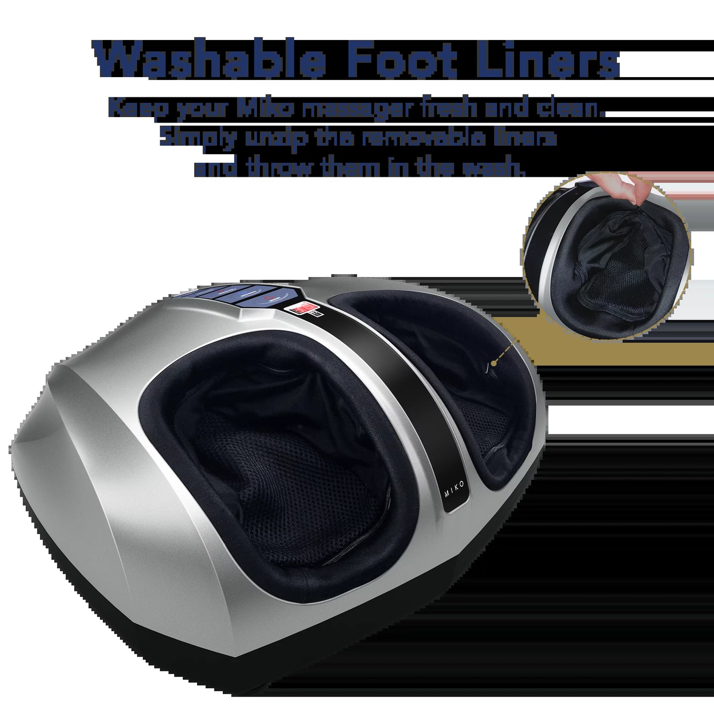 Shiatsu Foot Massager Machine Kneading and Rolling with Heat and Pressure Settings, Silver, Includes 2 Remotes