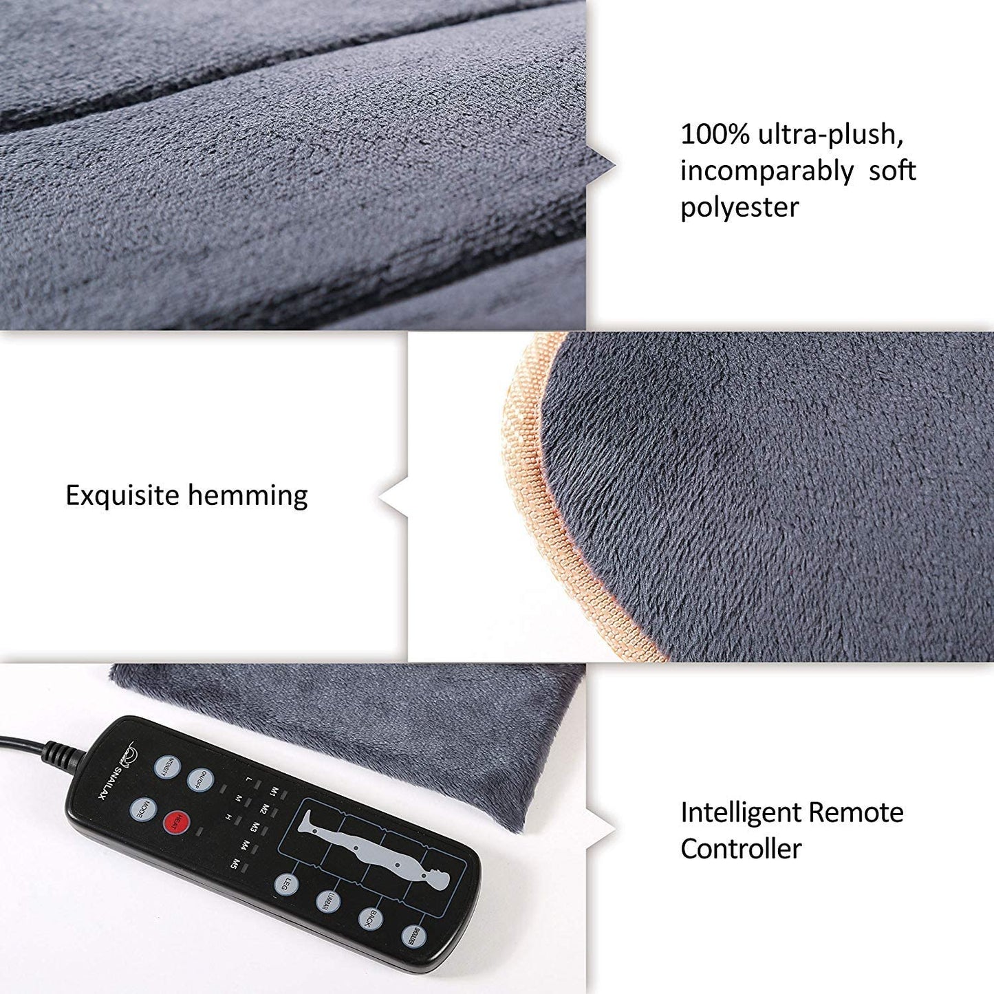 Massage Mat, Full Body Massage Pad with 10 Vibration Motors and 4 Therapy Heating Pad, Vibration Pad for Back, Waist, Legs Pain Relief,Gifts