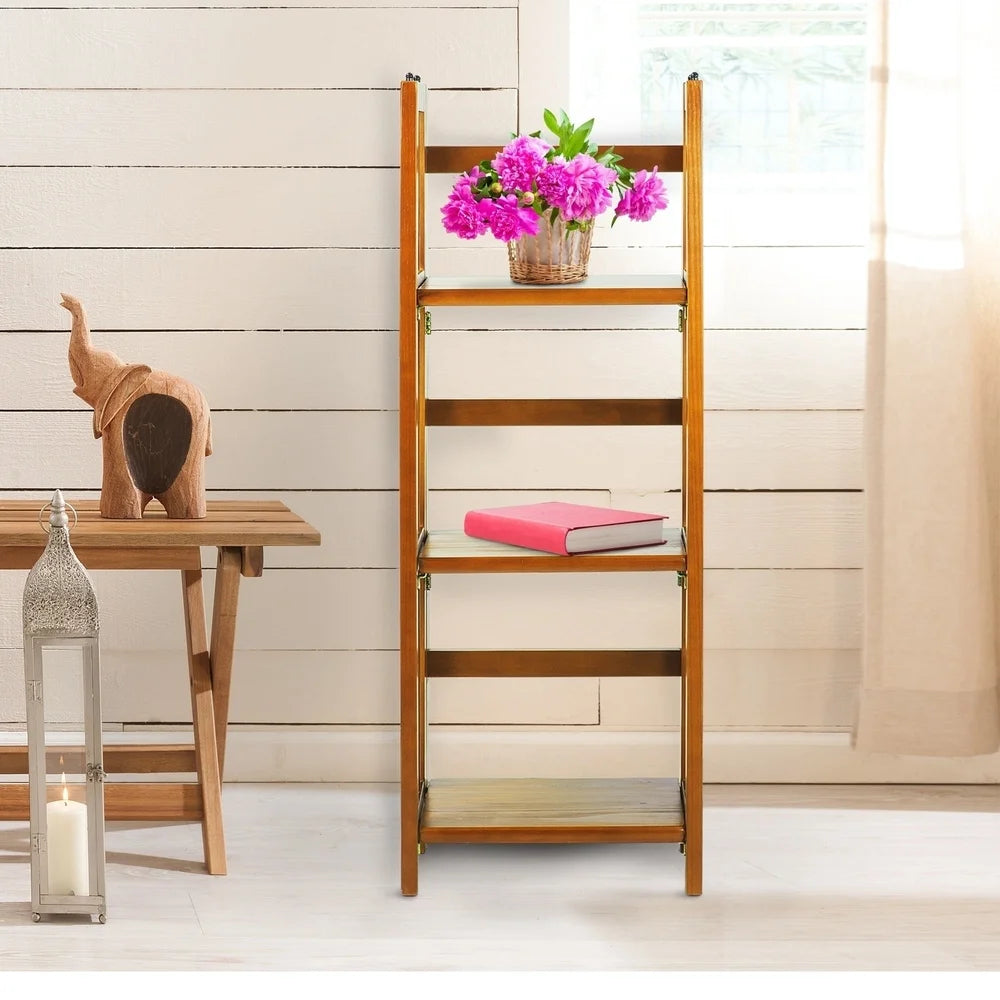 3-Shelf Folding 14-Inch Wide Bookcase