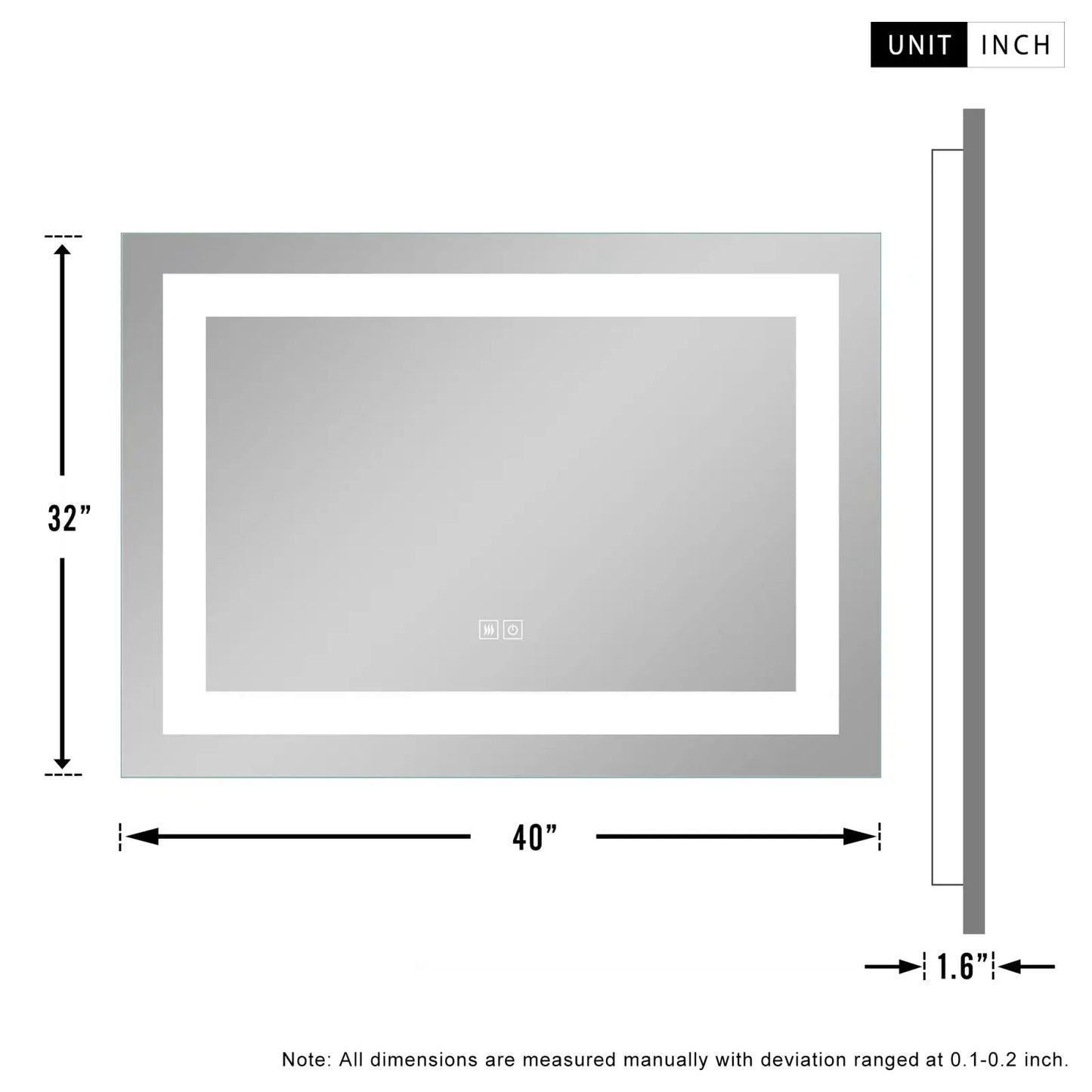 NeutBath LED Wall Bathroom Mirror with Dimmer