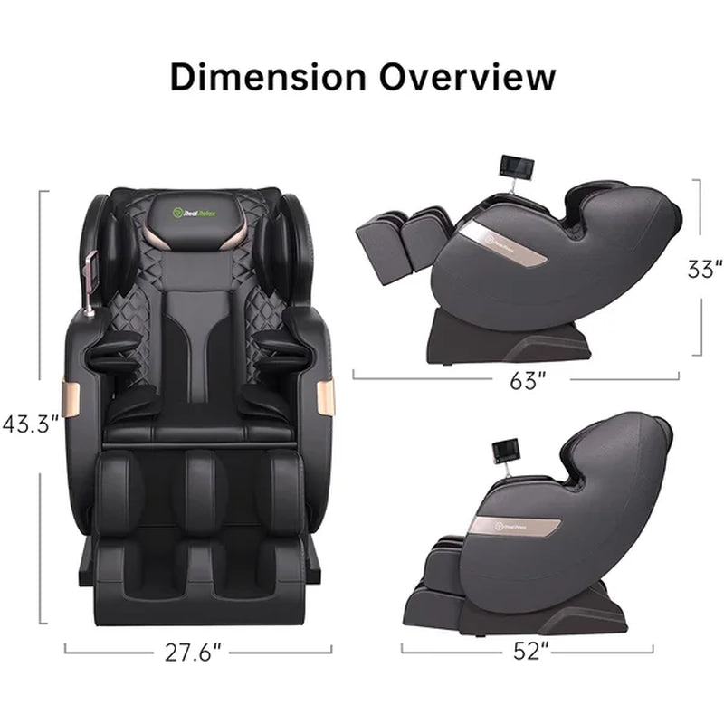 Faux Leather Heated Full Body Massage Chair with Dual-Core S Track