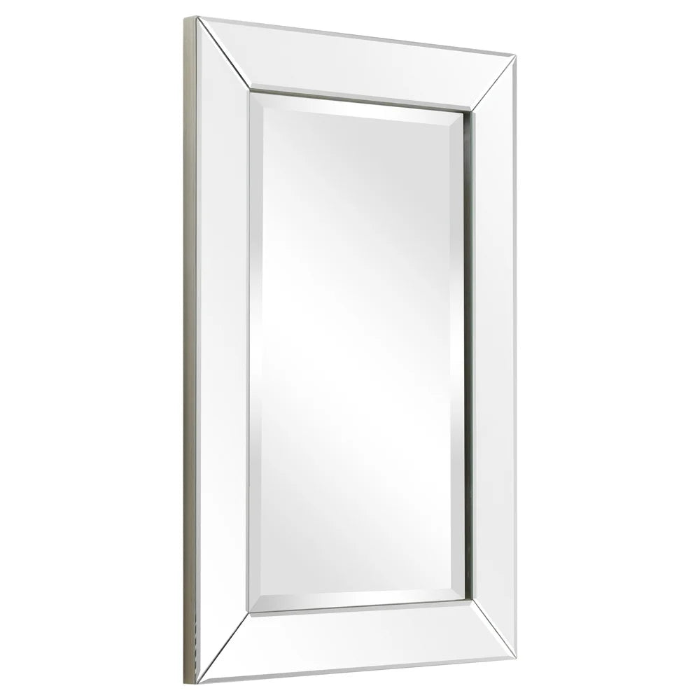 Beveled Rectangular Bathroom or Bedroom Wall Mirror