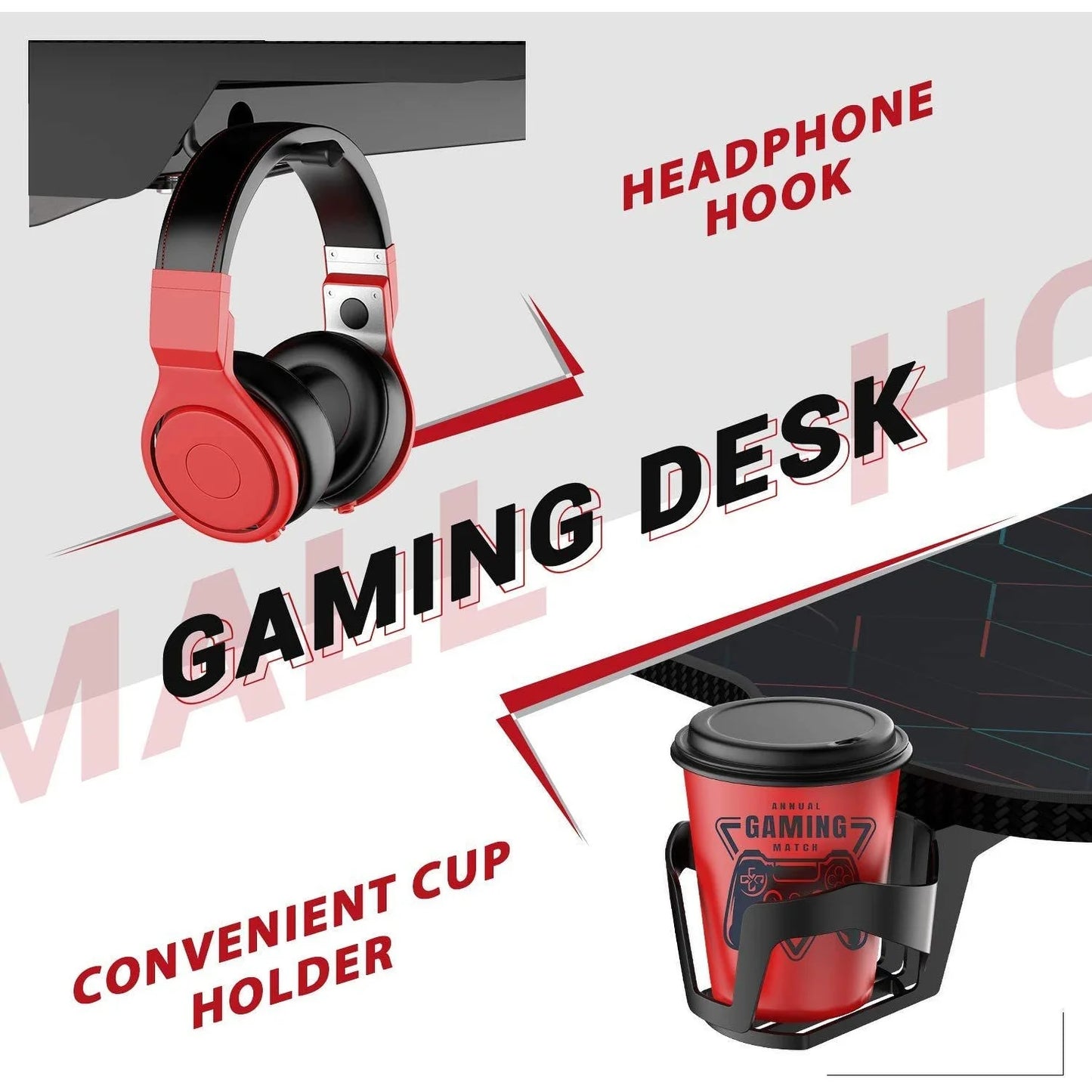 Height Adjustable Gaming Desk 63 Inch T Shape Pc Computer Desk Office Worksation