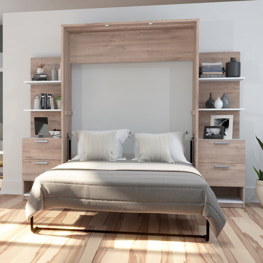 Space Decor Murphy Wall Bed with Two Side Storage Towers