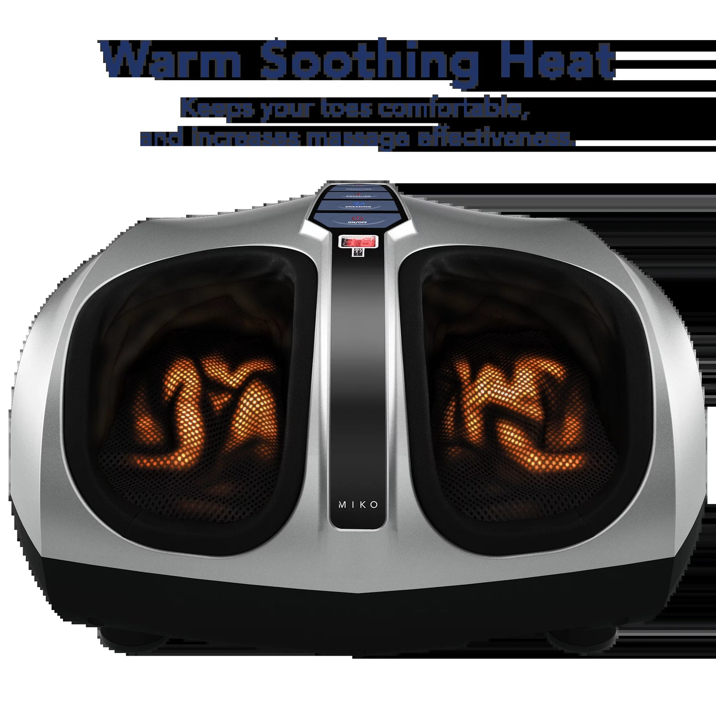 Shiatsu Foot Massager Machine Kneading and Rolling with Heat and Pressure Settings, Silver, Includes 2 Remotes