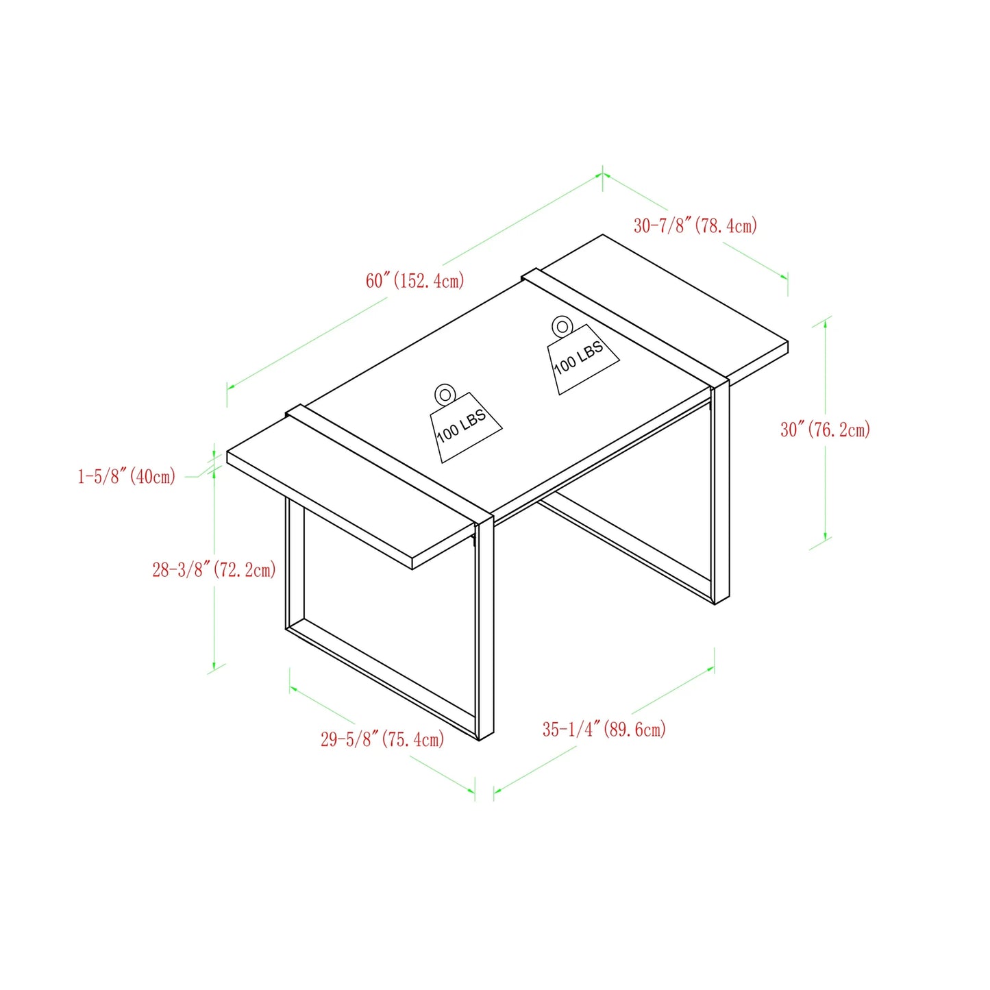 Middlebrook Homes 60-Inch Urban Blend Dining Table