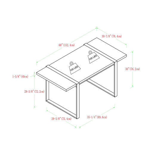 Middlebrook Homes 60-Inch Urban Blend Dining Table