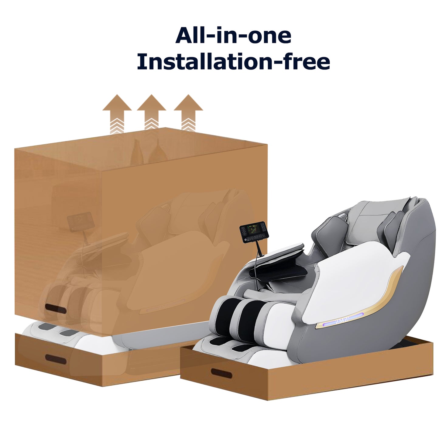 Massage Chair Full Body Massage Zero Gravity Shiatsu Recliner with Airbags, Gray