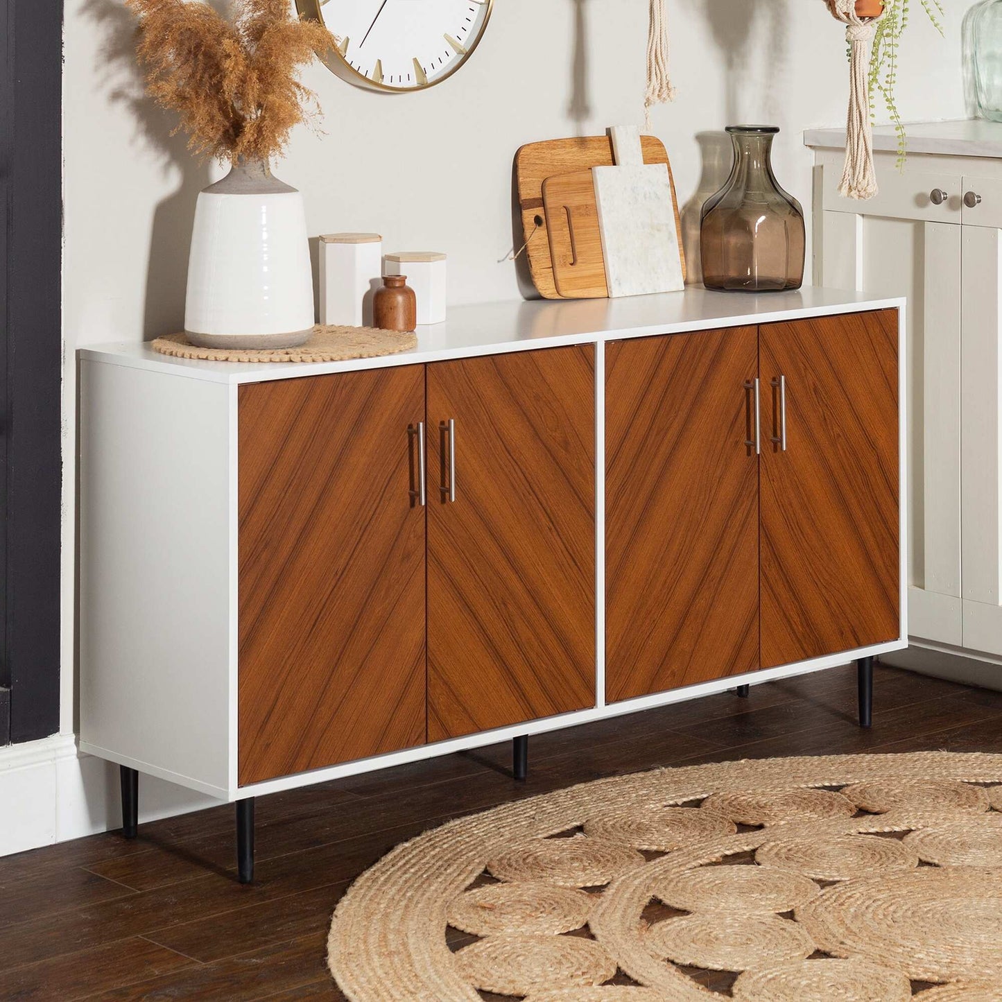 MiddleCass 58-Inch Mid-Century Modern 4-Door Buffet