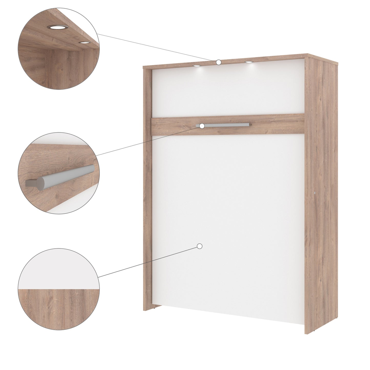 Space Decor Murphy Wall Bed with Two Side Storage Towers