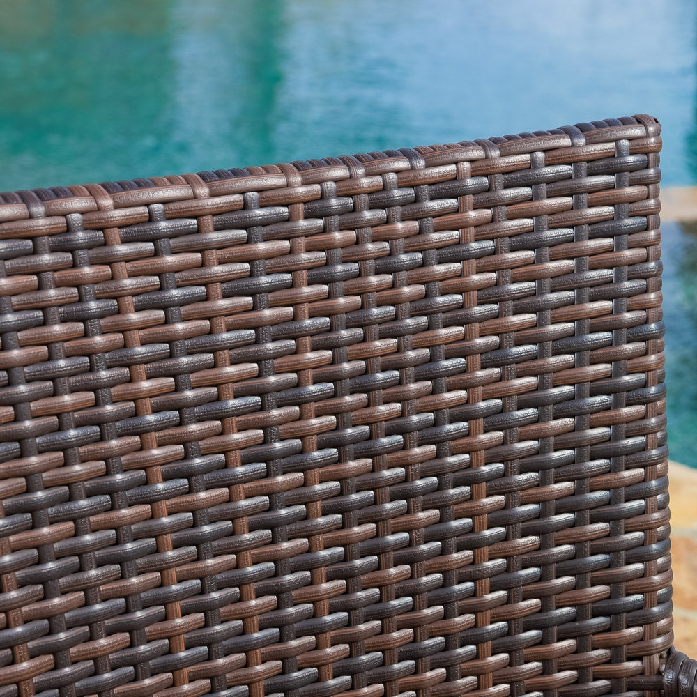 Benhill Outdoor Contemporary Wicker Stacking Chairs (Set of 4) by