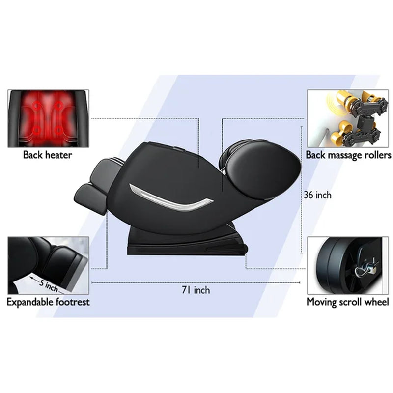 Faux Leather Power Reclining Heated Massage Chair