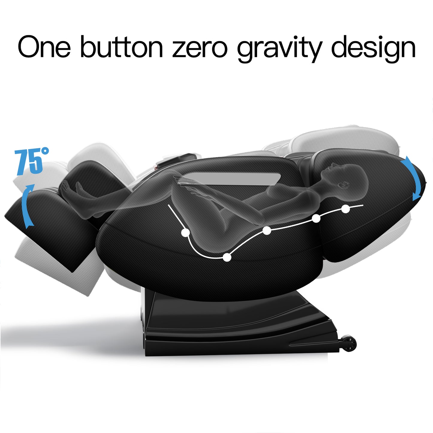 Massage Chair, Full Body Recliner with Zero Gravity Chair, Air Pressure, Bluetooth, Heat and Foot Roller Included, Black