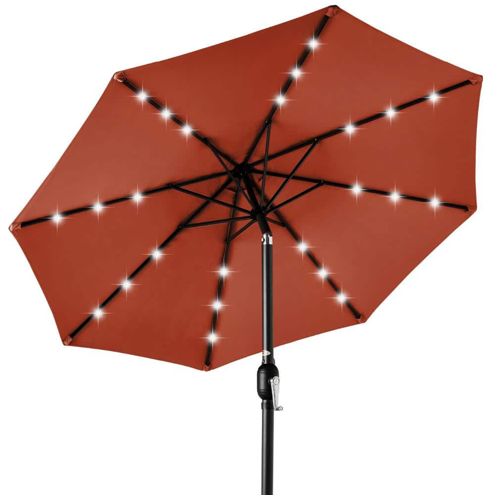 LED Solar Patio Umbrella Aluminum Outdoor Patio Outdoor Patio Umbrella 7.5 Ft