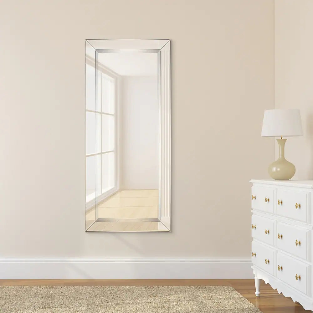 Beveled Rectangular Bathroom or Bedroom Wall Mirror