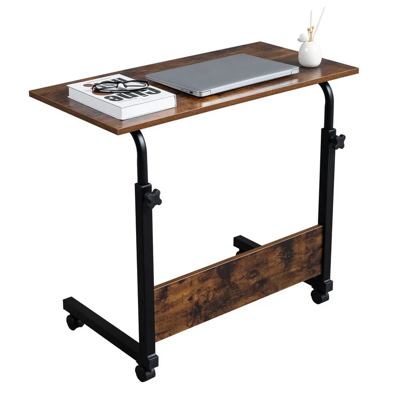 Height Adjustable Chipboard & Steel Side Table with Baffle