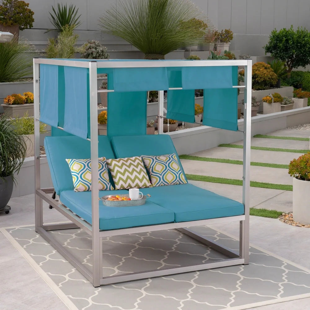 Heminger Outdoor Aluminum Daybed with Canopy by